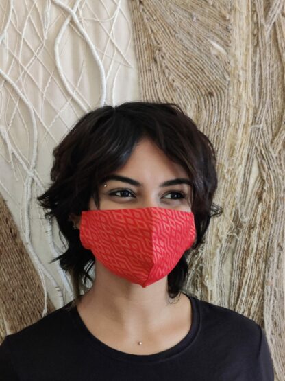 Stay Safe Red Woven Mask